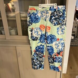 J Crew floral stretch chino pants. Size 8